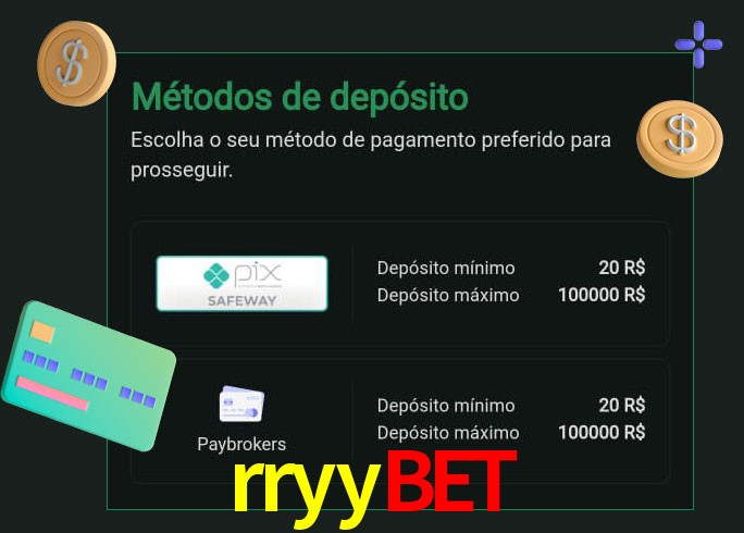 O cassino rryybet oferece uma grande variedade de métodos de pagamento